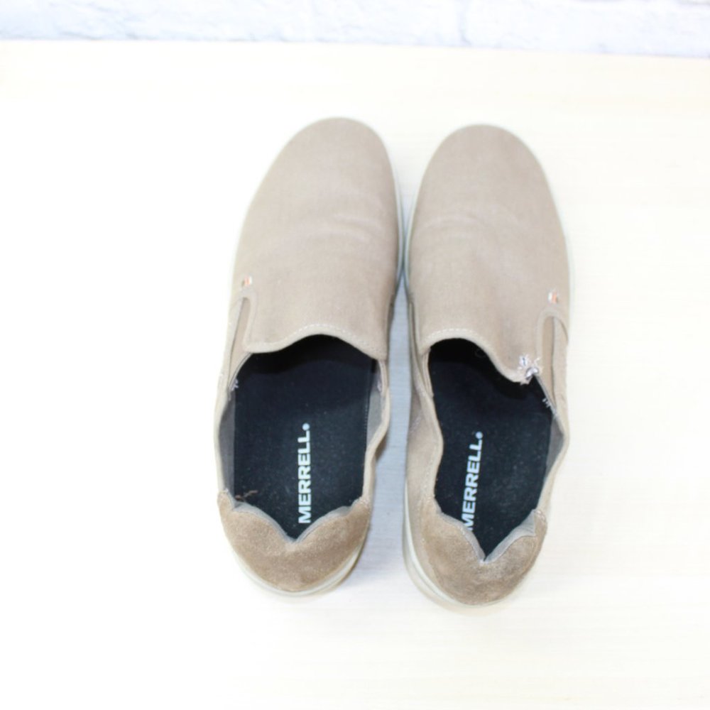 Merrell Primer Laceless Vent Boulder Brown Canvas Suede Sneaker US 10.5 - Picture 6 of 10